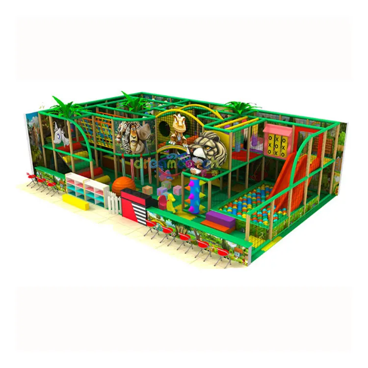 Commercial children ball pool slides soft play equipment jungle theme kids small indoor playground