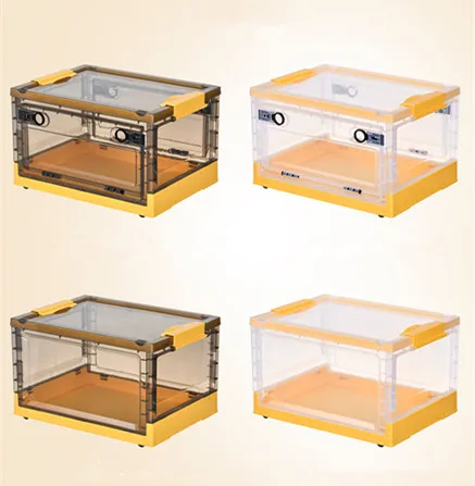 Home Student Book Storage Box Information Foldable Transparent Design Book Dormitory Finishing Storage Box