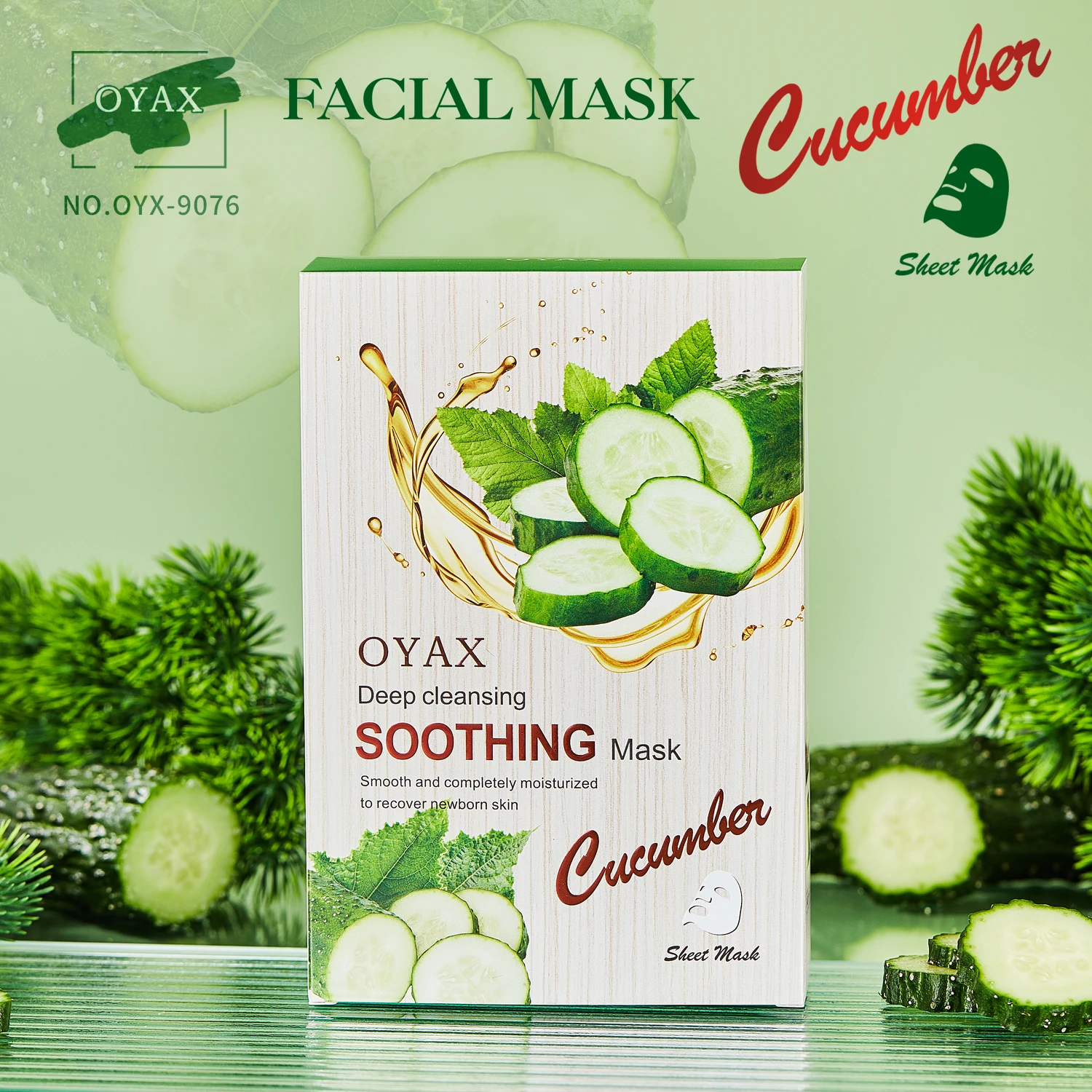 Factory Skin Care Korea Moisturizing Oil Control Cucumber Facial Face Mask Popular Hydrating Lifting Fruit Organic Facial Mask