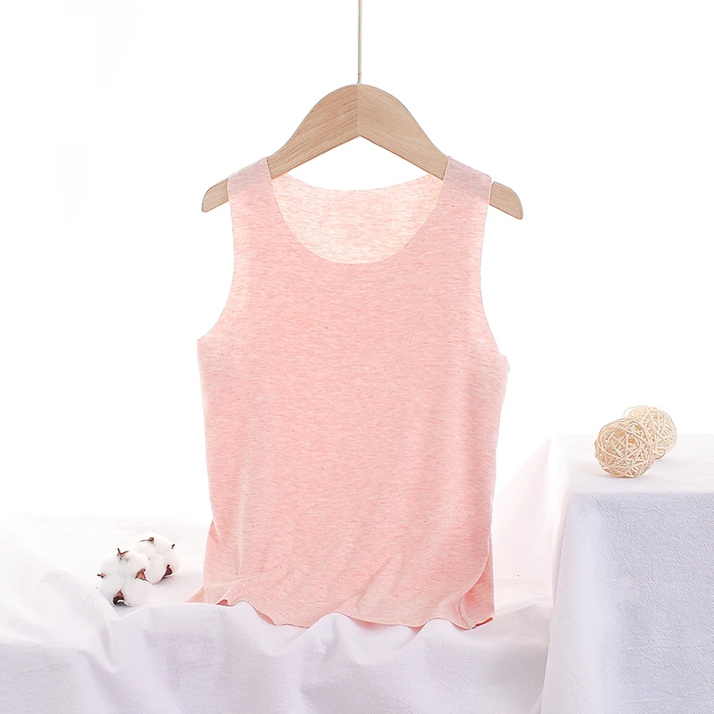 Летний детский модный жилет для мужчин и женщин, хлопковый однотонный маленький Повседневный Топ на бретельках