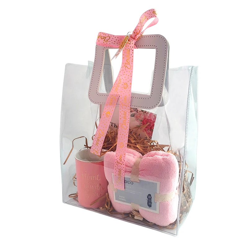 Plastic bags set transparent mobile gift wedding gift bag custom PVC bag