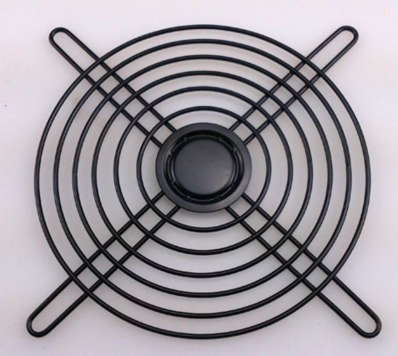 LY-1207 12cm U-shaped foot plus 32mm iron plate Fan protection stainless steel mesh cover fan round guard safety protection iron