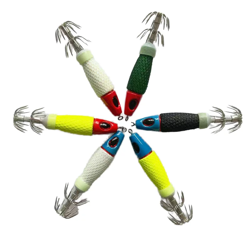 Люминесцентная Мягкая приманка для кальмаров с двойным зонтиком