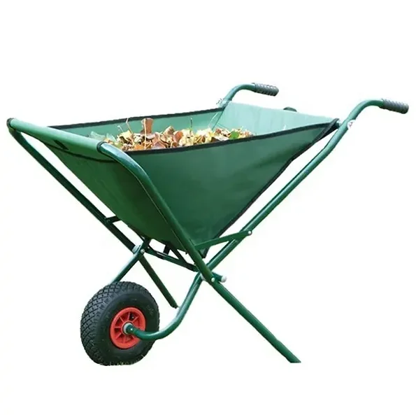 canvas single wheel garden folding lightweight foldable wheelbarrow for leaf collection