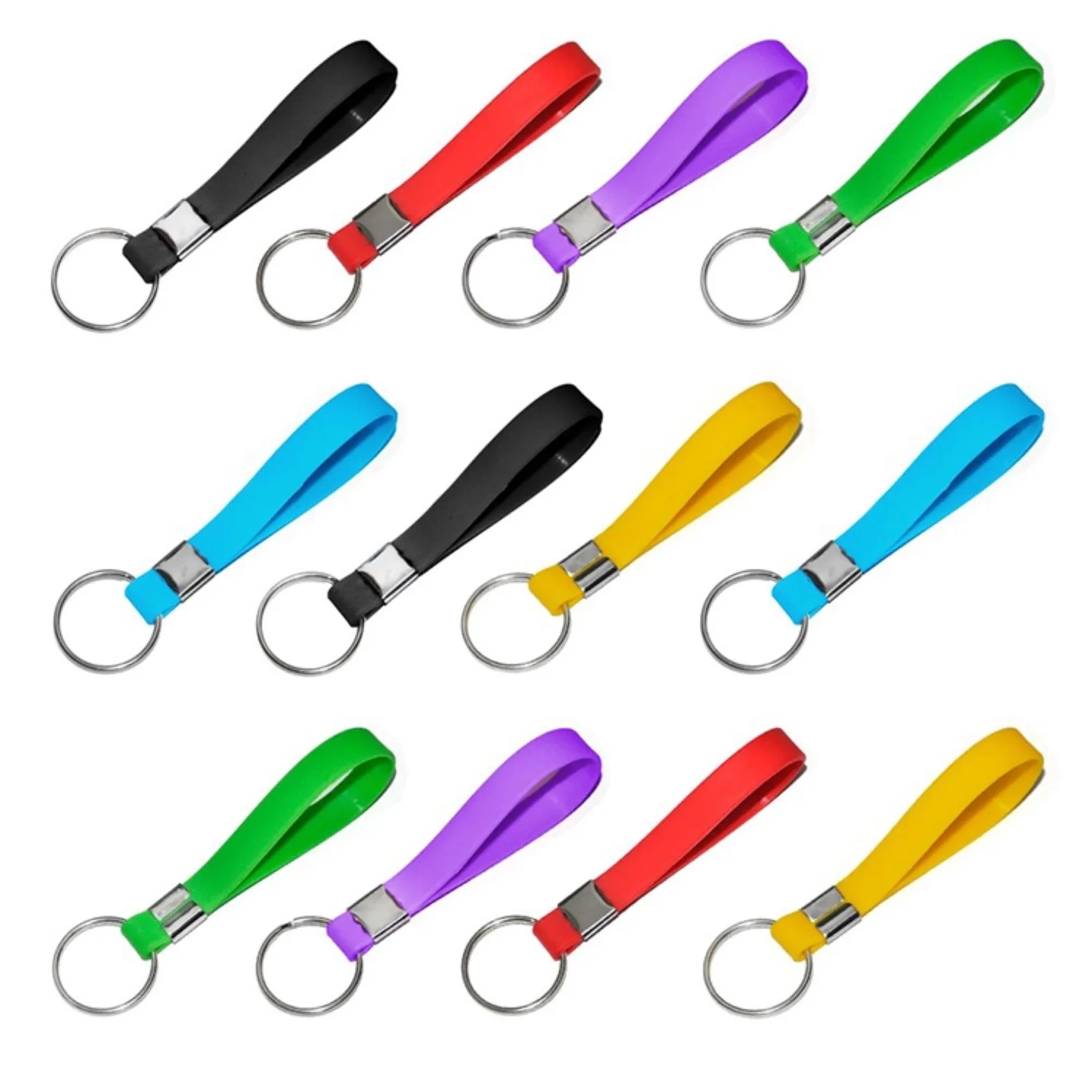 Cheap silicone bracelet keychain personalized cheap keychains