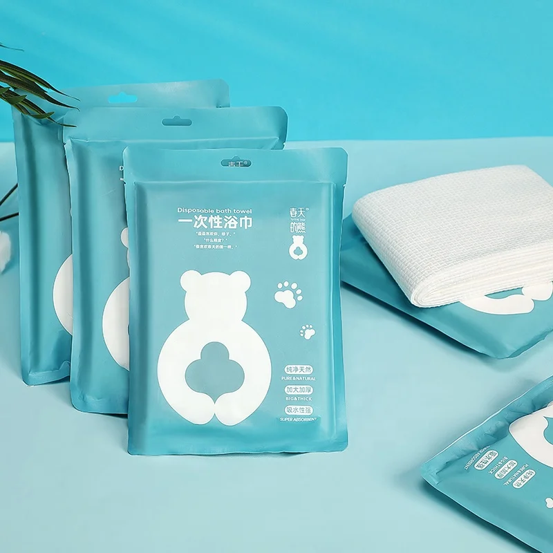 Disposable Bath Towel White Thickened Non-woven Cotton Bath Towel for Bathroom