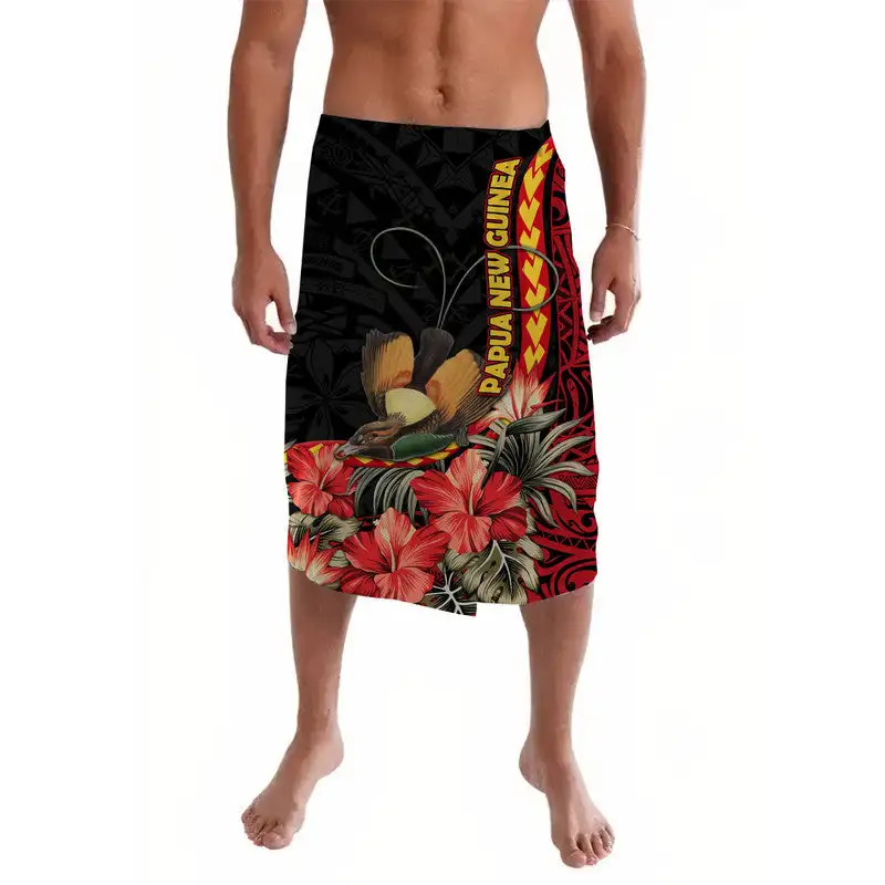 Birds Of Paradise Lavalava Papua New Guinea Design ie faitaga OEM Wholesale Mens Casual Aboriginal Half Skirt Tribal Island Wear