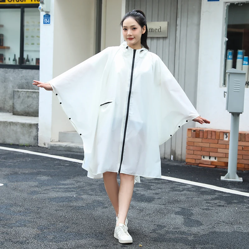 Outdoor Waterproof Portable Rain Coat Poncho Cloak With Waterproof Zipper