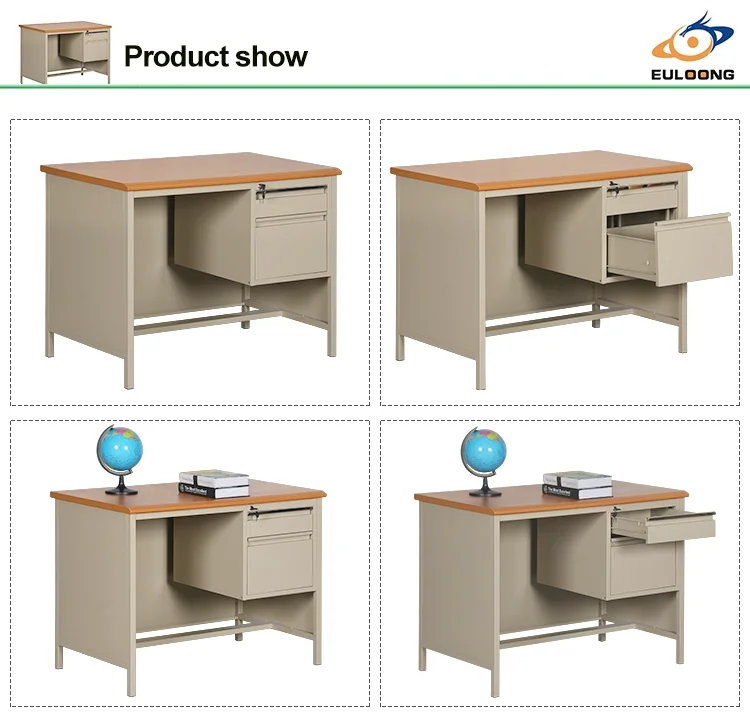 
Metal office table steel computer desks with locking drawers 