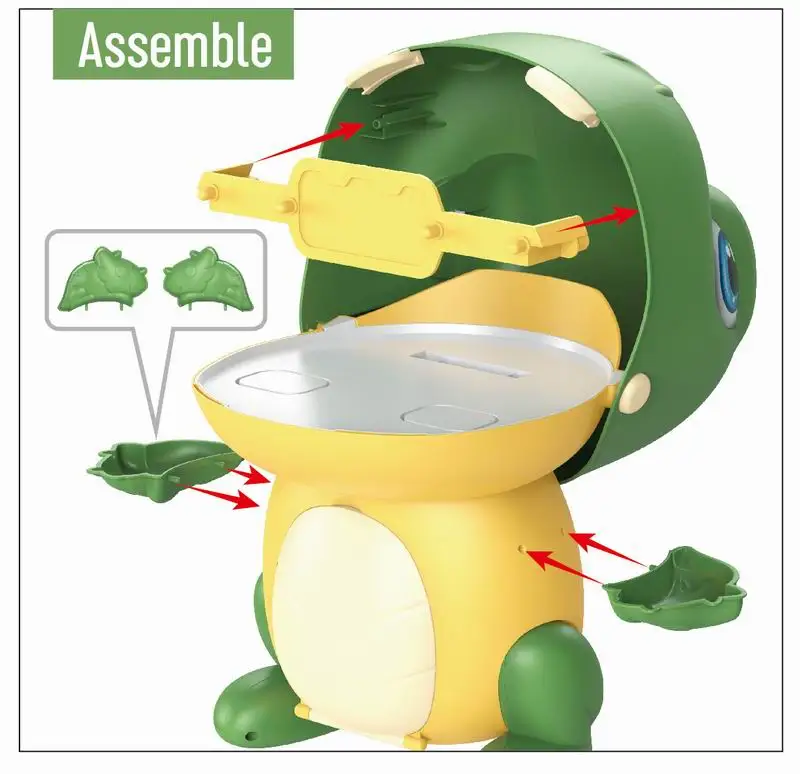 2022 Kids Play Kitchen Pretend Play Set Toys 2 in 1 Cartoon Dinosaur Fast Food 53 PCS Kitchen Accessories Plastic Kitchen Toys