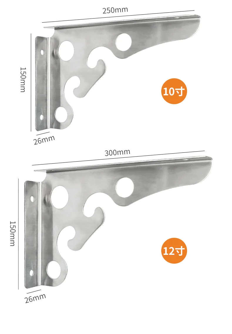 customized black metal indoor Triangle Cast Iron Brass Shelf Bracket Wall Mount Decoration Shelf Bracket