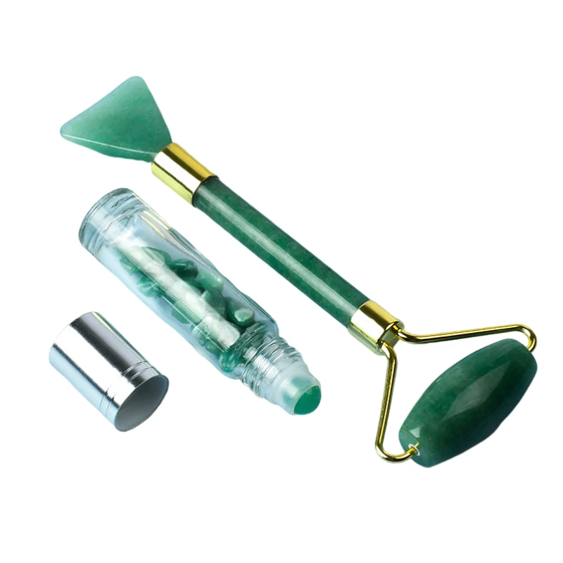 
Wholesale Natural Dongling Jade Two Sets Of Wheel Fine Oil Bottle Jade Roller Packaging Box 