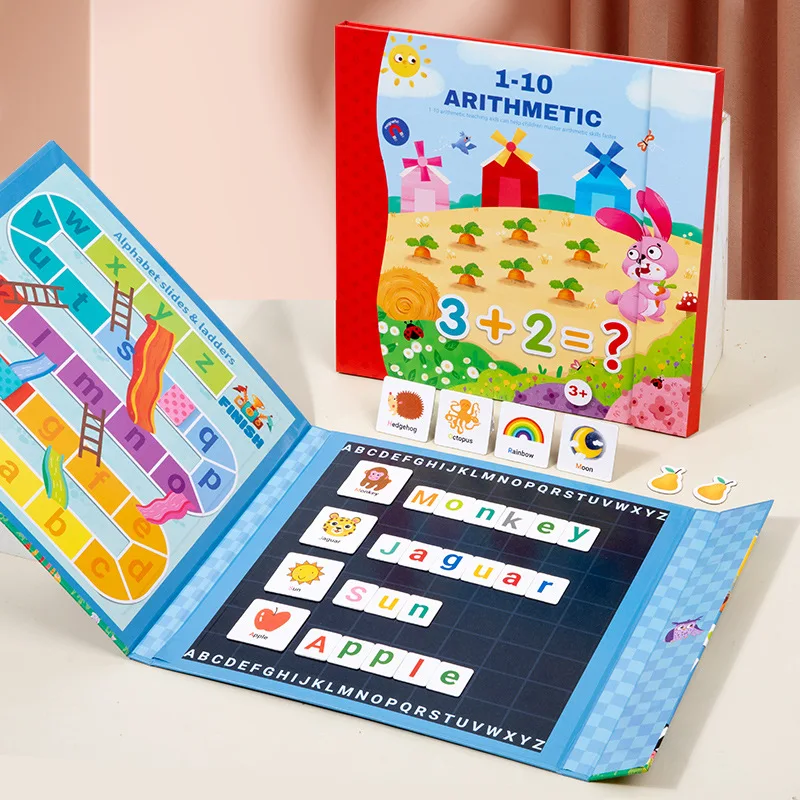 Children magnetic book number letter cognitive learning toy baby mathematics intelligence development toys