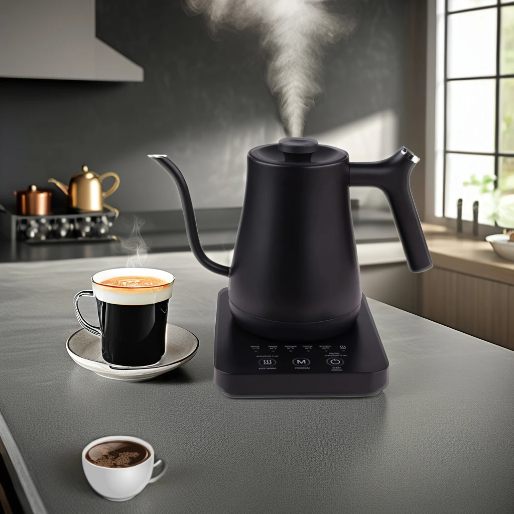 Quality Guaranteed Customized Electric Goose Neck Stainless Steel Kettle Temperature Control