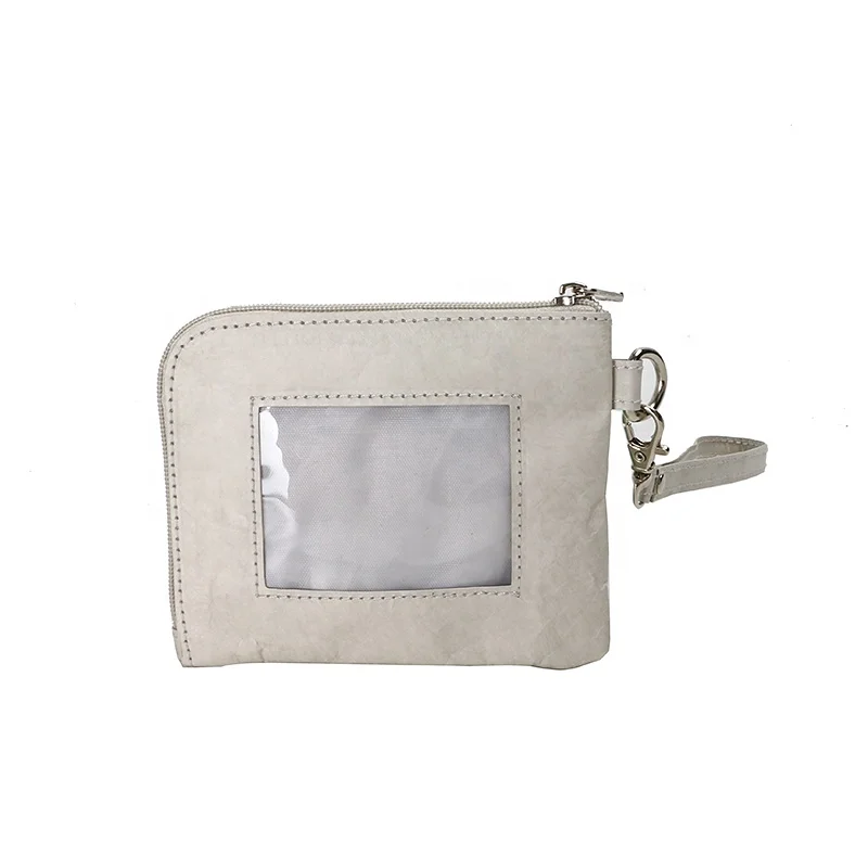 Manufacturer customized  gray  color  card bag  Tyvek  paper  waterproof purse durable bank card bag  lightweight wallet