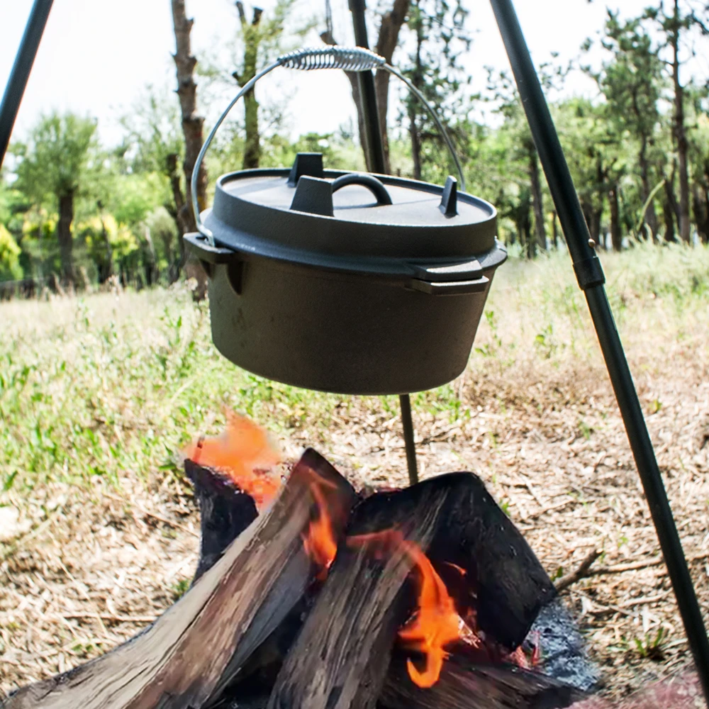 Factory wholesale Kitchen Cookware Pot Cast Iorn Portable Camp Fire Indoor Outdoor BBQ Grill Mini Stove Roasting Oven Meat Cooking