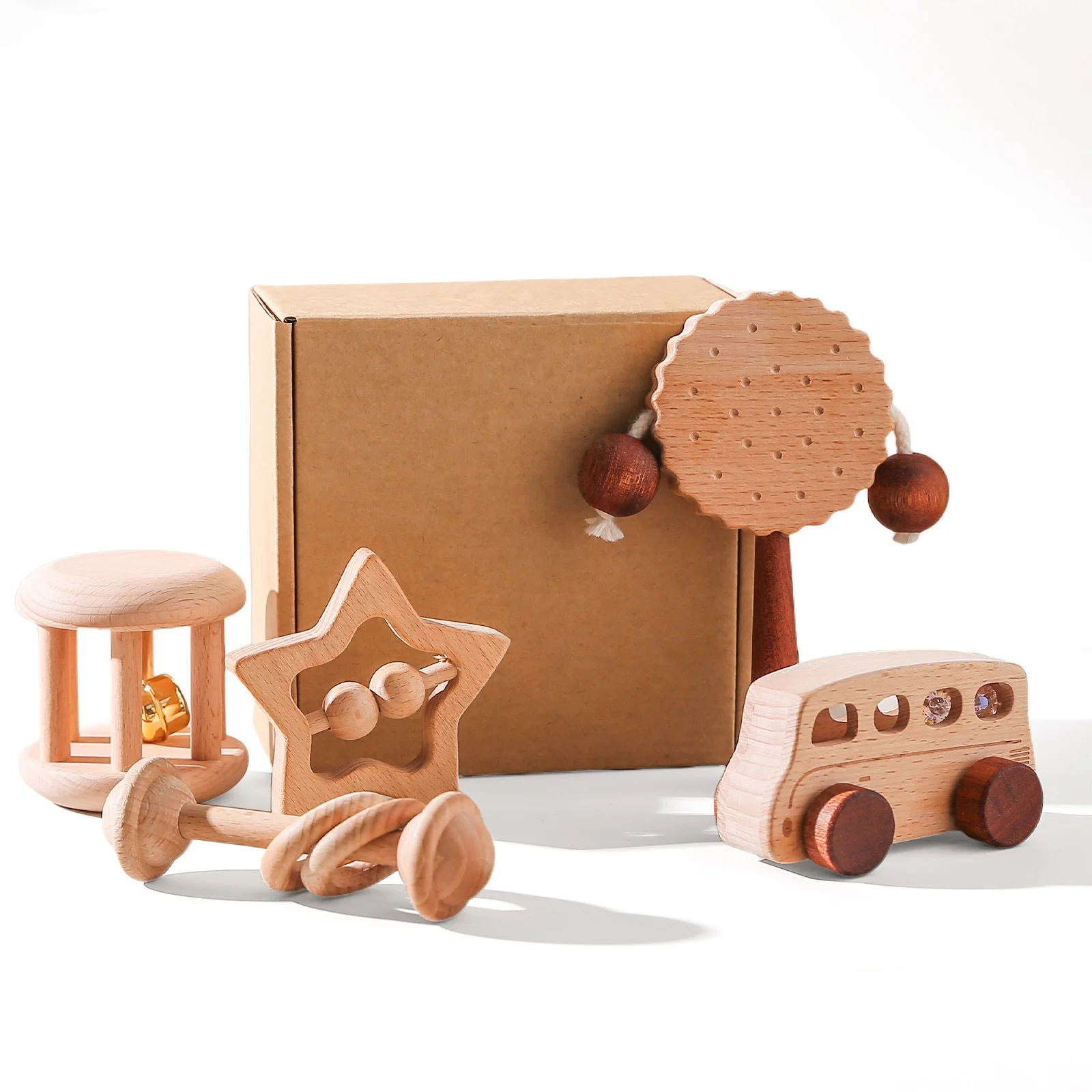 2024 Новое поступление детский деревянный погремушка для прорезывания зубов