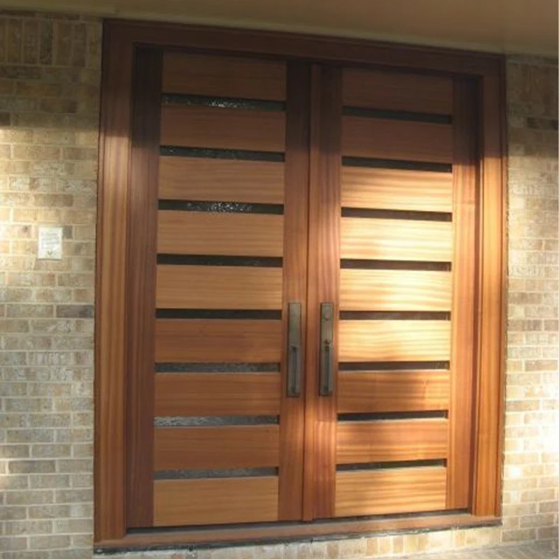 American style customized design teak solid wood main entrance exterior entry front doors designs