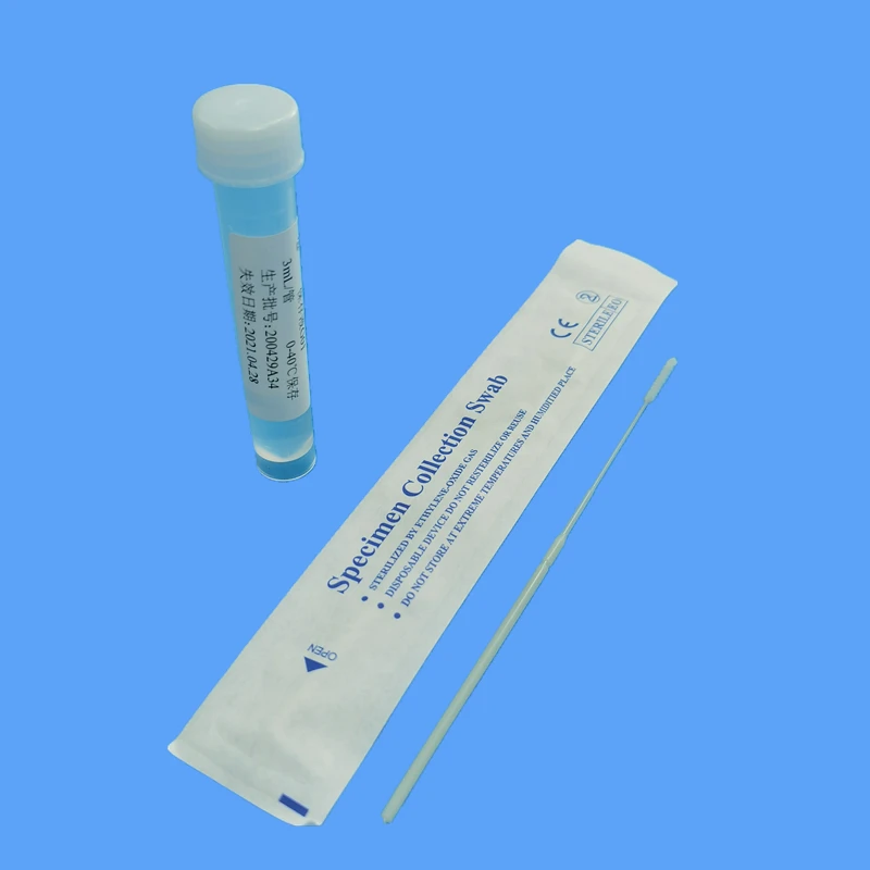 
Sterile RNA specimen collection Nasophoryngeal Throat flocked Swab 3ml transport swabs amies medium 
