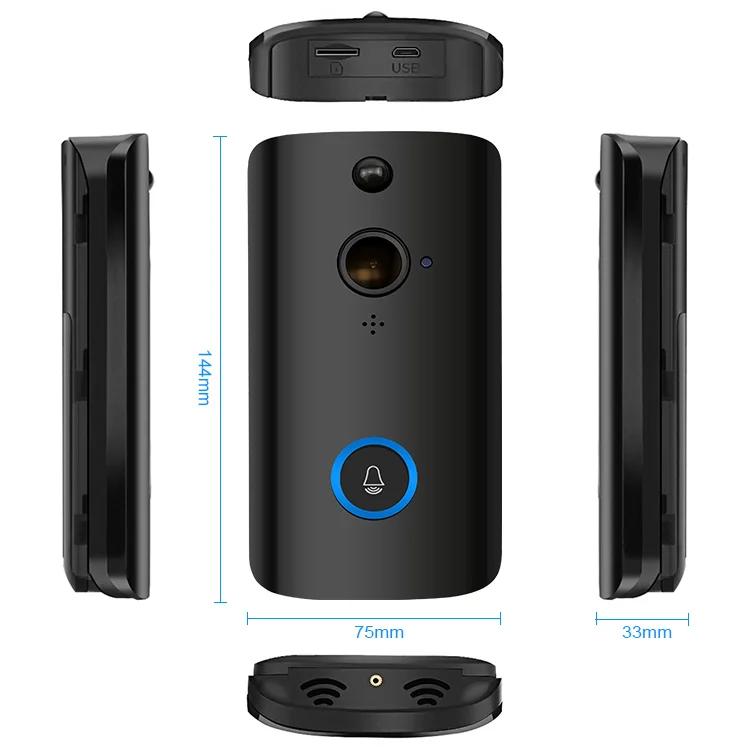 Zoray Wireless Video Doorbell Smart Visual Intercom Doorbell HD Night Version