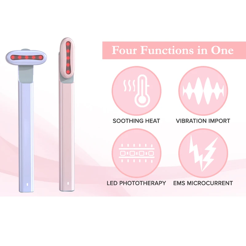 Eye Care Device Face Neck Lifting Massager EMS heat Led Light Therapy Facial Fairy Eye Massager Wand