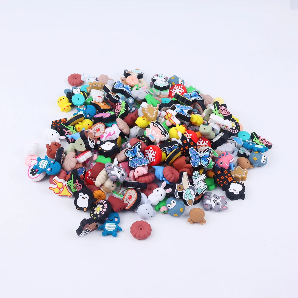 Manufacture Silicone Beads Focal Cartoon 3d Animal Sport New Silicone Custom Designer Focal Beads For Pens Making