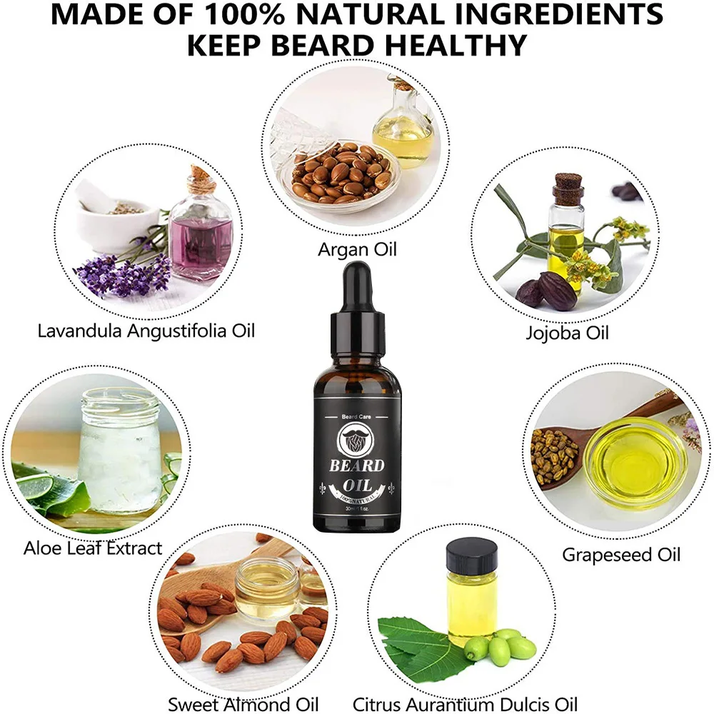 Bulk 9pcs Beard Oil & Balm Styling Grooming Care Set Mens Best Beard Oil Kit For Beard Growth