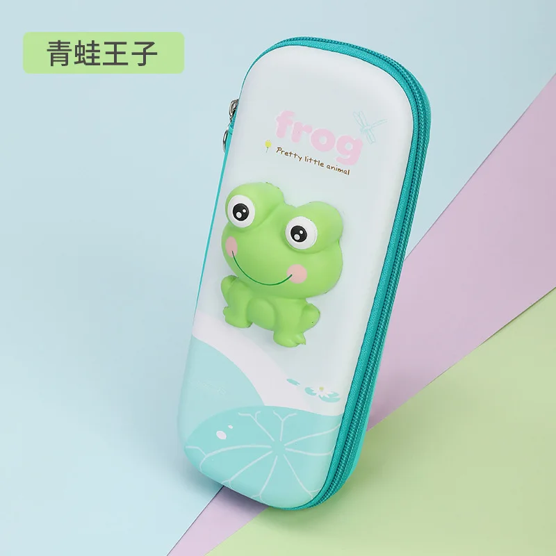 Hot Selling 3D Cute Animals Pencil Box Large Capacity Stationery Storage Case EVA School Pencil Case