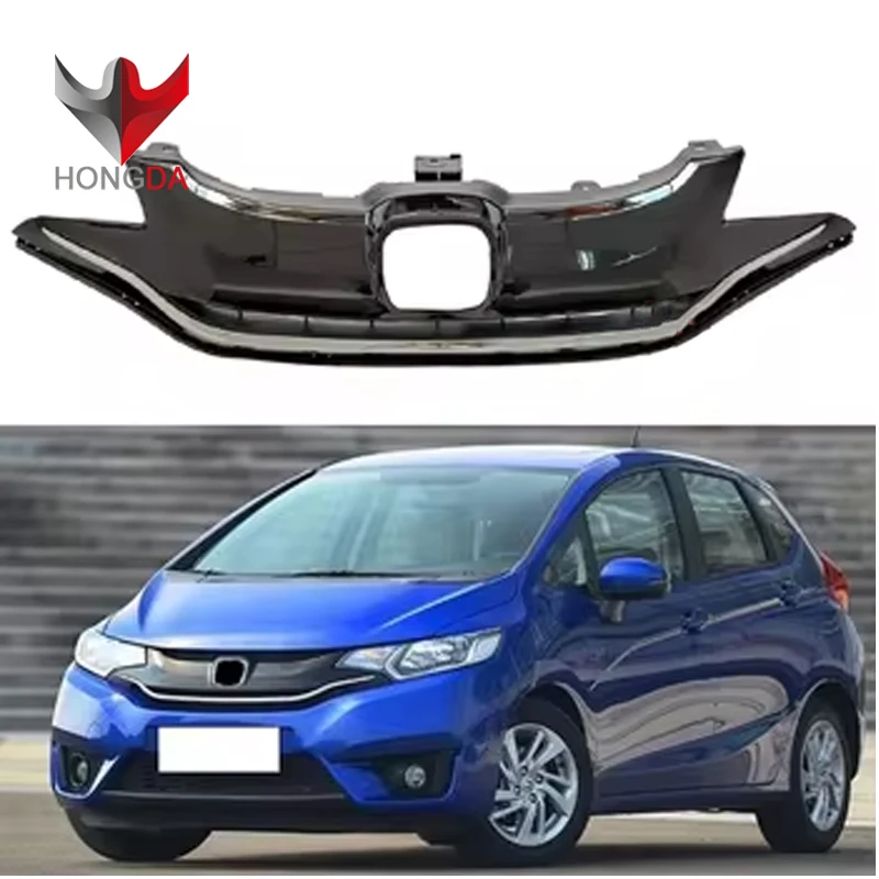 High Quality Car Front Grille for 2014 2015 2016 Honda Fit Jazz GK Front Bumper upper grille Chrome OEM 71120-T5R-A10