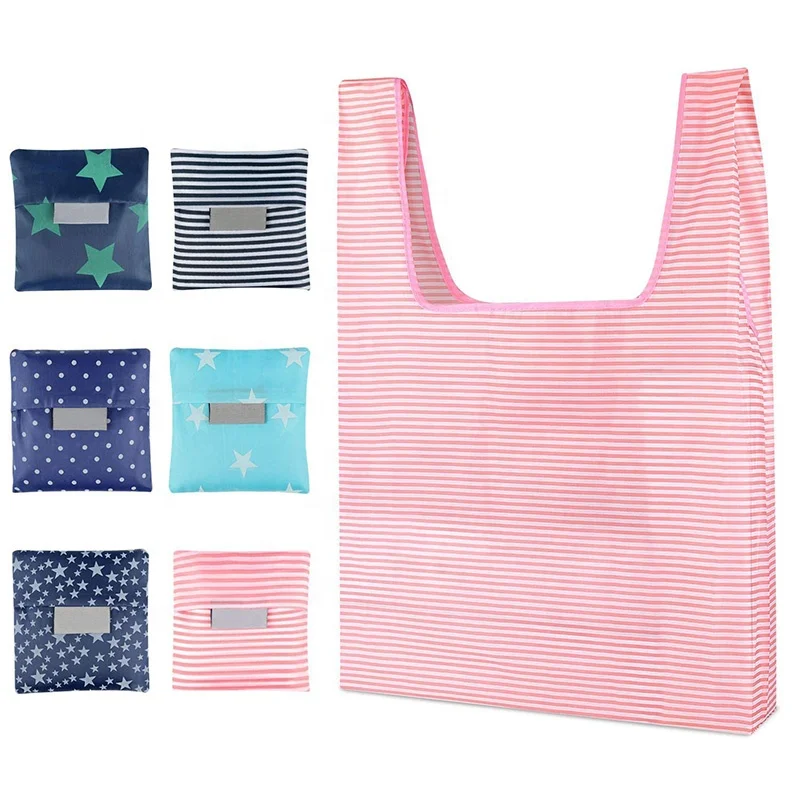 Factory direct reusable Oxford Foldable Shopping Bags Pouch Polyester Bag