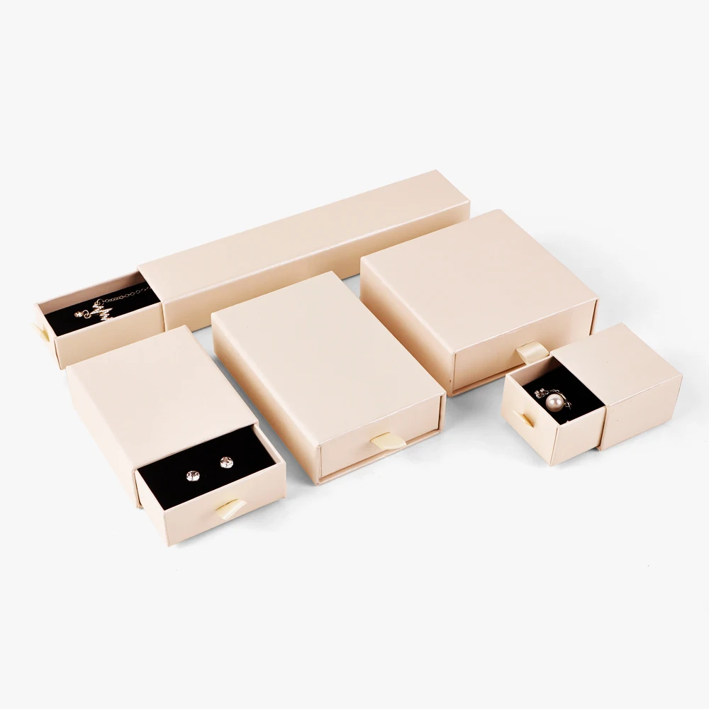 New Style Custom Luxury Jewelry Boxes With Logo Magnetic Leather Drawer Box Jewelry Packaging Box for Sale