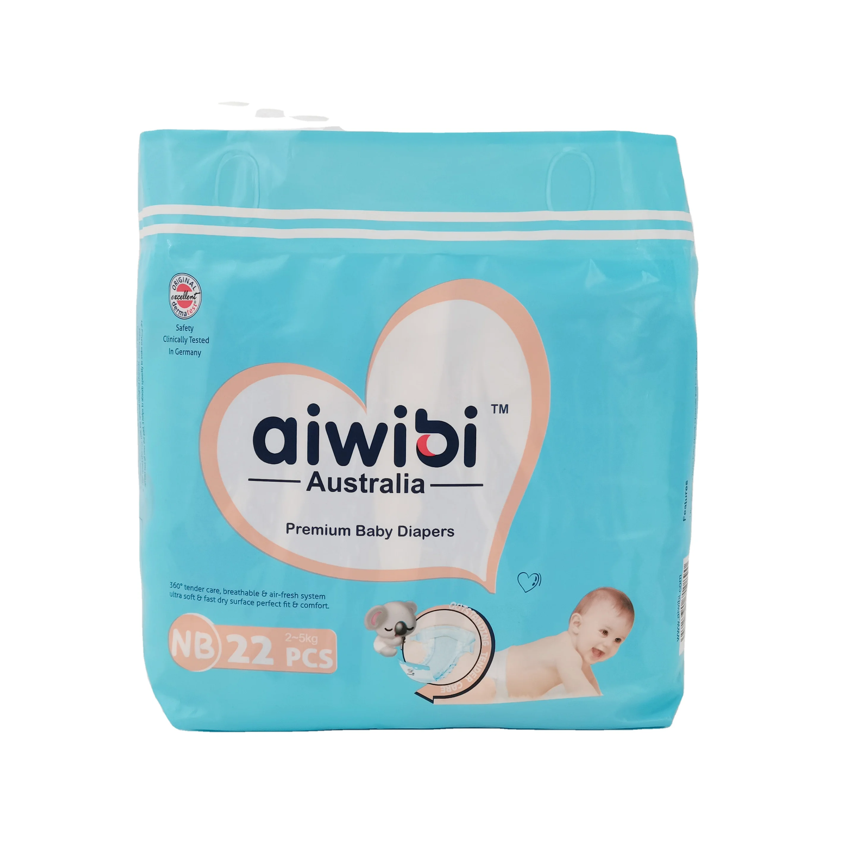 Australia aiwibi brand a1 size baby diapers in stock OEM custom high quality  diaper pants  manufacture