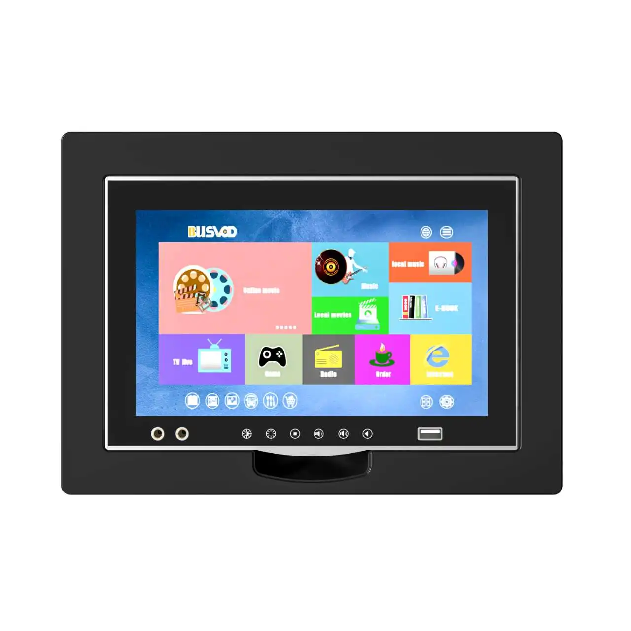 Screen Wireless Android Monitor car dvd player Bus Multimedia System from BUSVOD Tour bus seat entertainment system