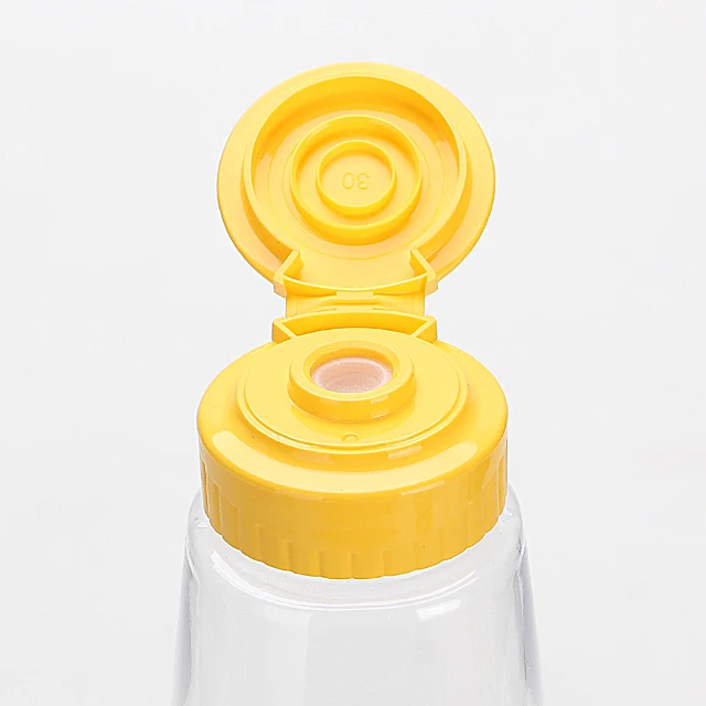 Clear Flip Top Cap Honey Plastic Bottle Food Grade Pet Plastic Squeeze Bottle For Honey 730ml