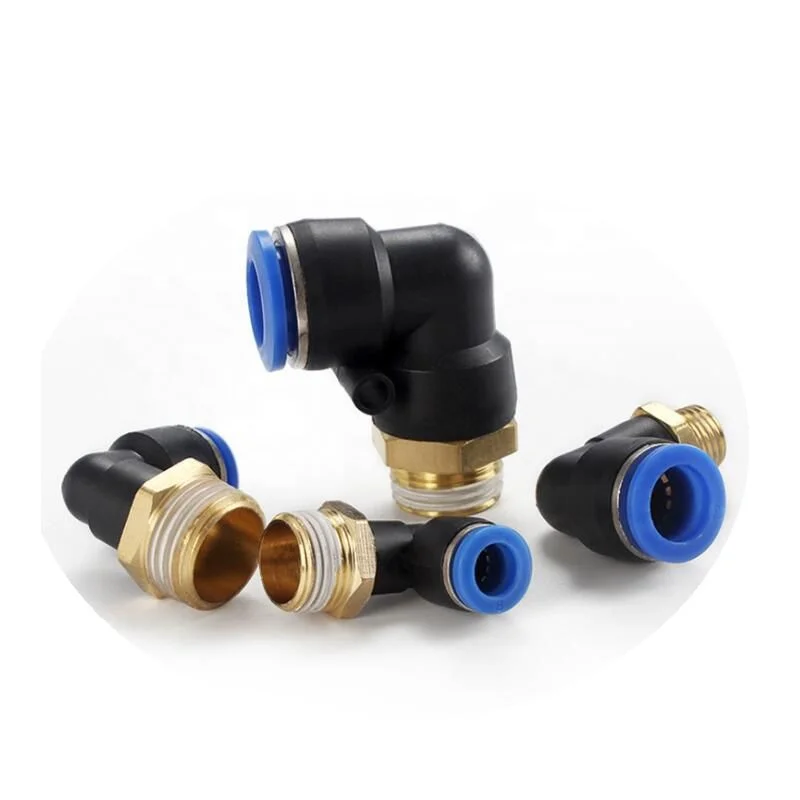 
PL 16mm to 1/4' 3/8' 1/2' 3/4' PT Male Thread Brass Pneumatic Elbow Quick Connectors Air Hose Fittings Pipe Coupler 