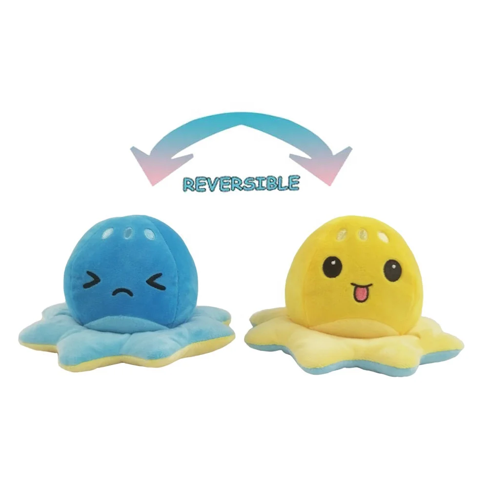 Stuffed Animals Octopus Reversible Soft Toys Funny Cute Plush Jellyfish