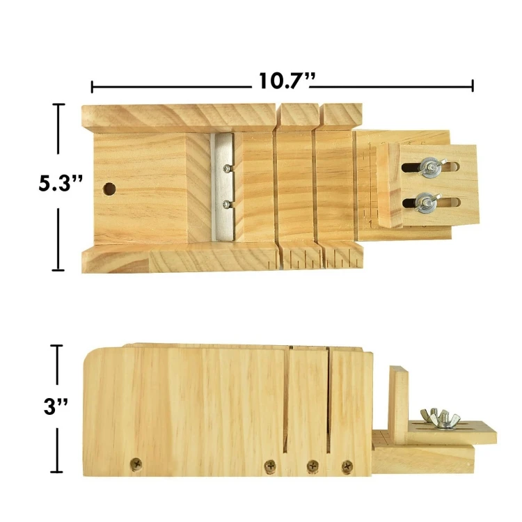 Geling hot sell wood manual soap cutter custom rectangular mould family diy soap making kit