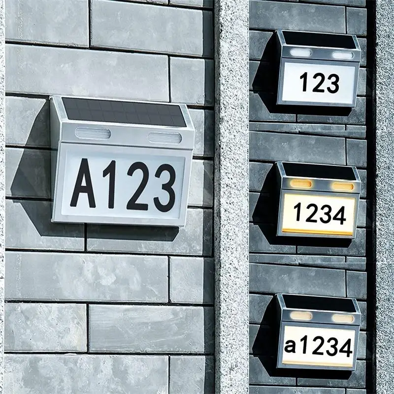 Нержавеющая сталь Солнечный номер двери дома адресные знаки светодиодный свет уличный Солнечный настенный светильник с IP65 для сада Ландшафтный Железный корпус