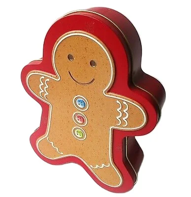 Factory OEM ginger bread tin can empty metal can in man shape for packaging cookies biscuits bread