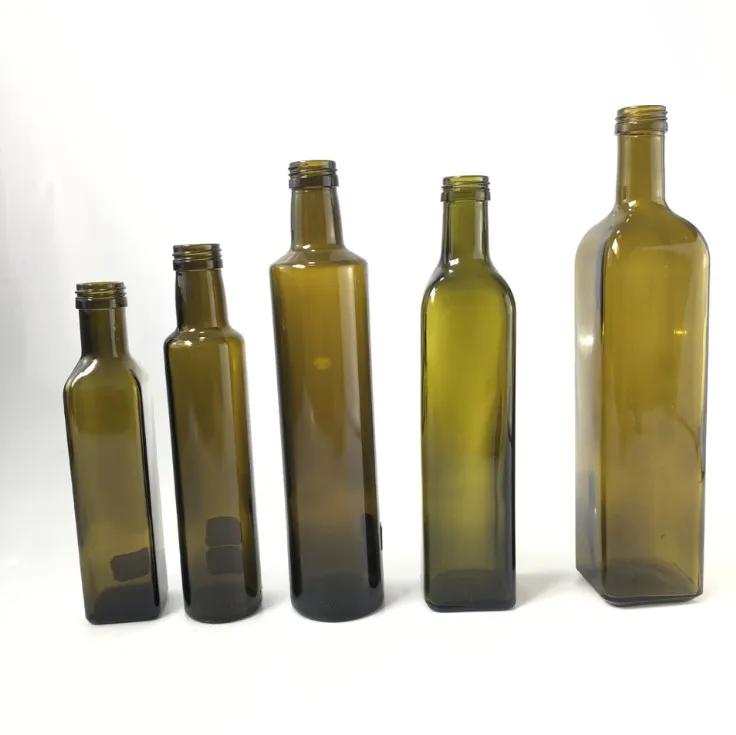 Dorica 250ml Cooking Oil Glass Bottle Manufacturer 500ml 750ml Round Shape Olive Oil Bottle with Aluminium Cap