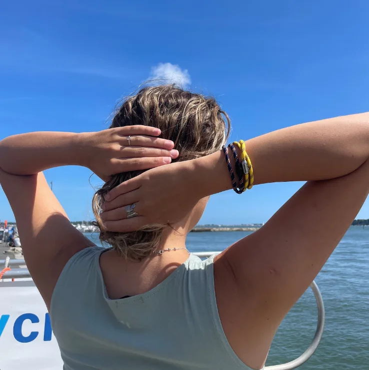 Minimalist Rope Bracelet Unisex Braided Paracord Nautical Double Wrap Bracelet With Strong Magnetic Clasp