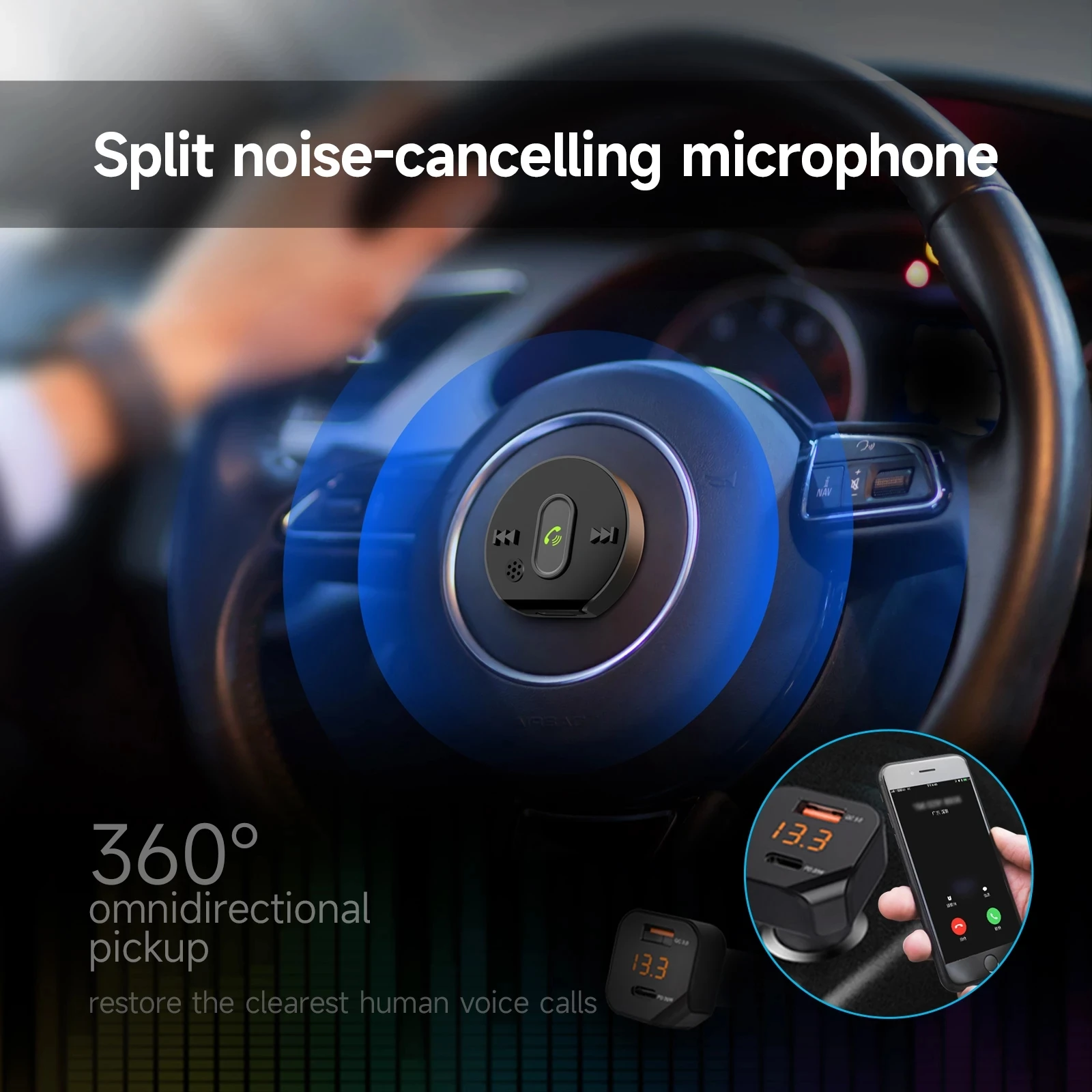 FM Transmitter BT Car MP3 Stereo Player Wireless Handsfree Car Kit with Fast USB Charger FM Radio Remote Control