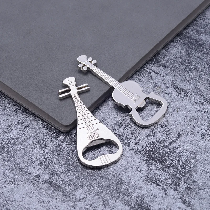 Cute Bottle Opener Key Chain Beer Guitar Shaped Guitar Gift Kitchen Gadgets for Drinkers Music Keychain