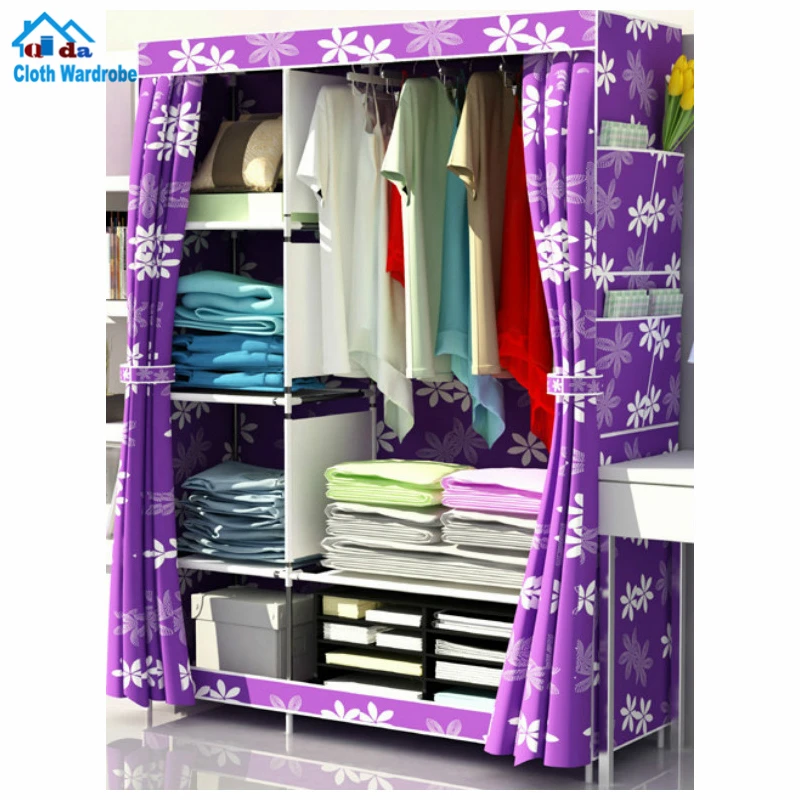 Portable home furniture clothes cabinet modern steel storage wardrobe