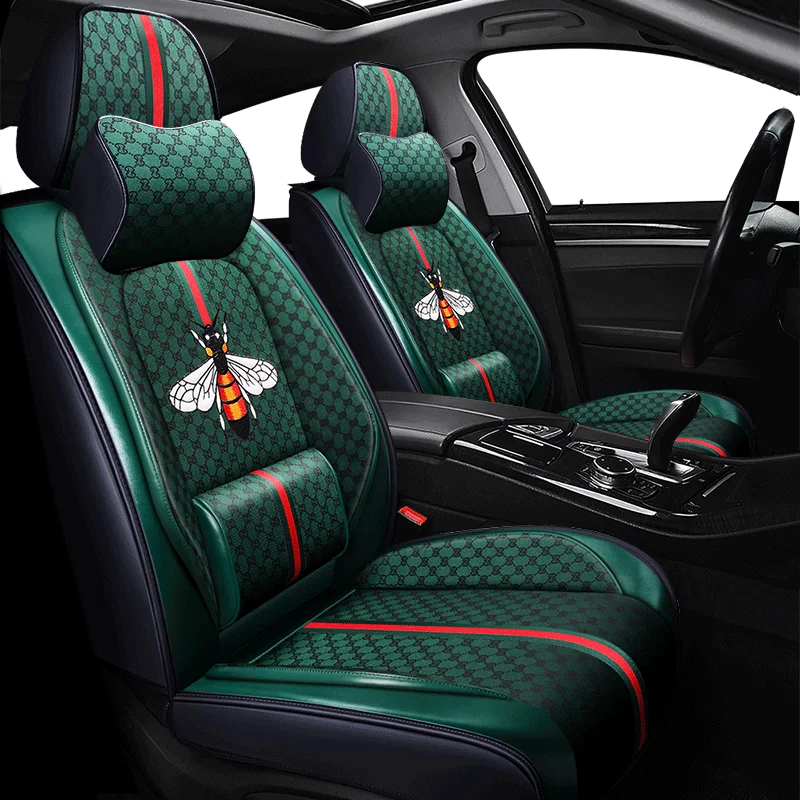 High Quality Polyester Leather Car Seat Covers Luxury Cushion Covers Car Seat Decoration Accessories