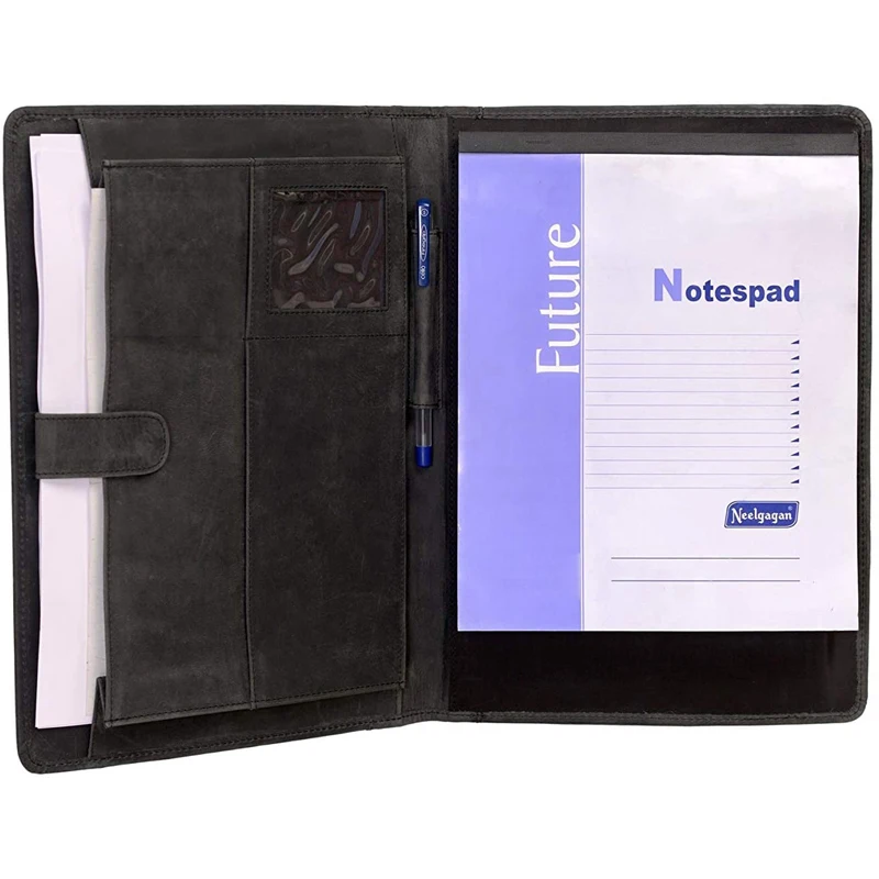 Leather Business Portfolio Folder Personal Organizer Luxury Full Grain Leather Padfolio Luxury Full Grain Leather Padfolio