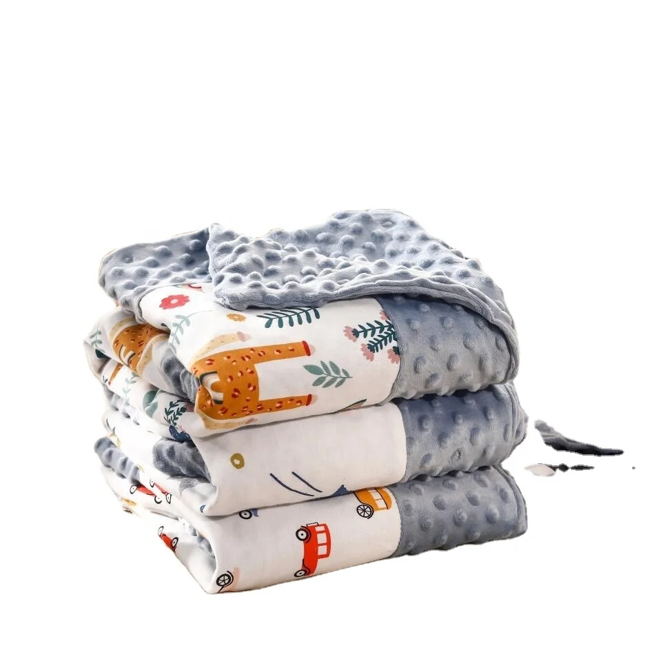 Big Sale Custom Print Fleece Super Soft Minky Dot Newborn Baby Blanket