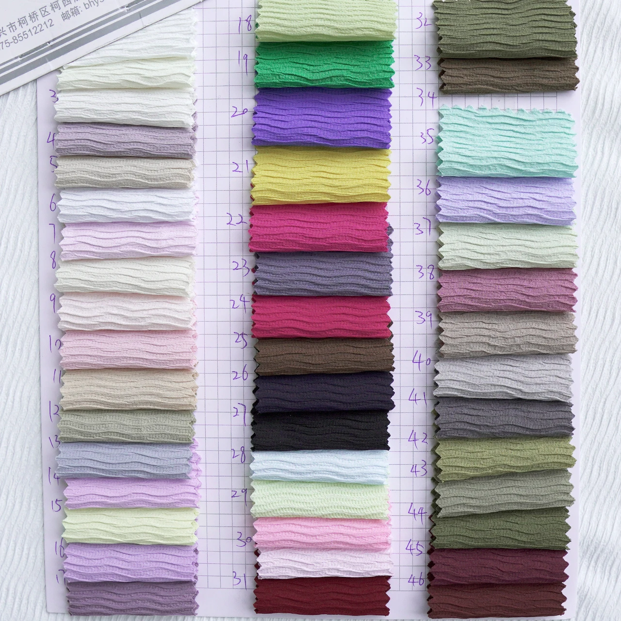 Factory direct sales of chiffon three-dimensional wave strip knitted spring and summer dresses, pants, home clothing fabrics