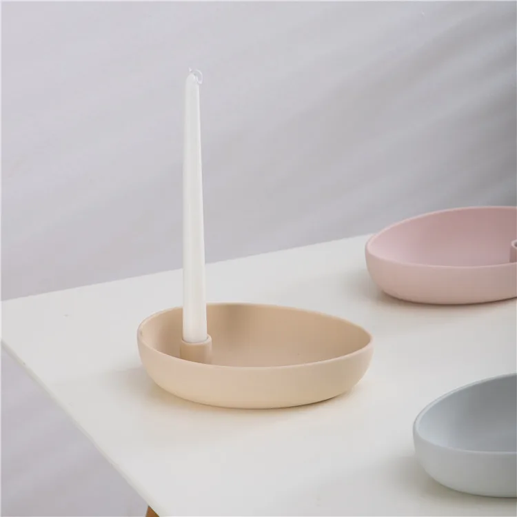 Fine Tea Light Decorative Candlestick Nodic Style Votive Ceramic Candle Holder With Assorted Colors