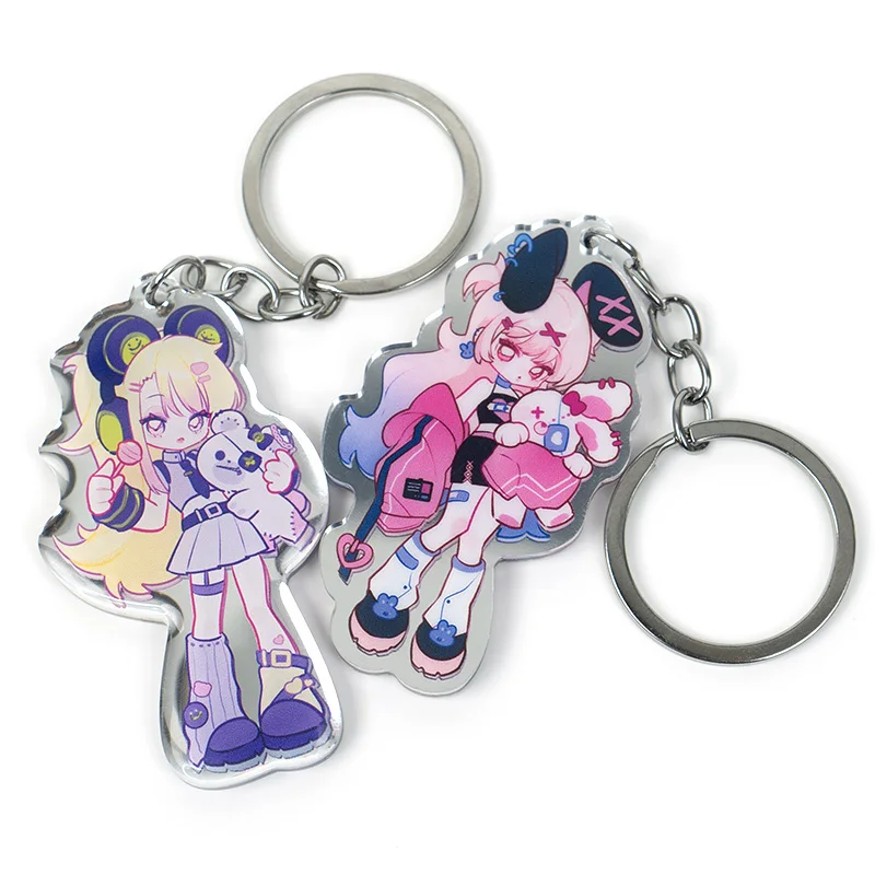 Vograce Luxurious Personalized Custom Irregular Mirror Charms Small Acrylic Mirror Keychain